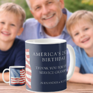 Amerikas 250-årsjubileum Krigsveteran Farfar Tack Kaffemugg