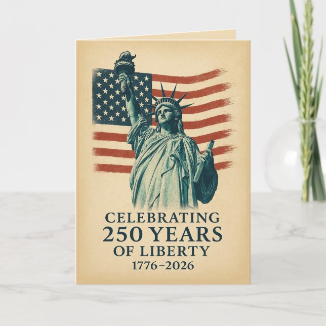Amerikas 250-årsjubileum Liberty-inbjudan  Kort (Framsida)