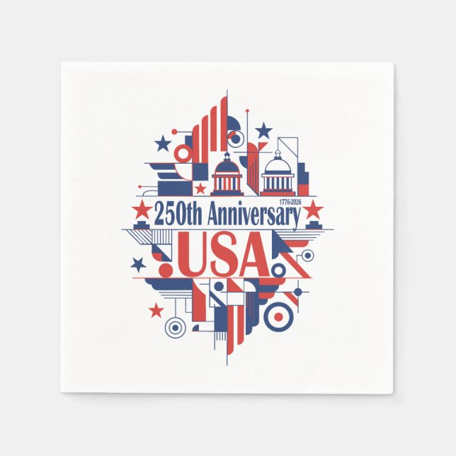 Amerikas 250-årsjubileum pappersservett (Framsidan)