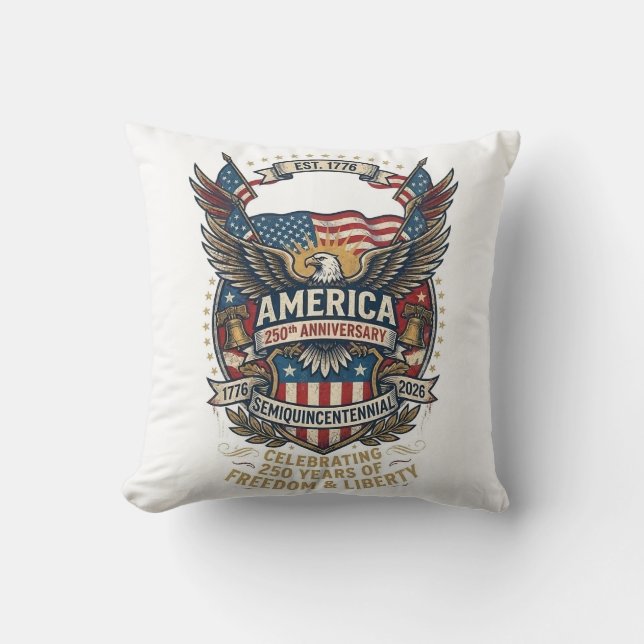 Amerikas 250-årsjubileum Patriotisk 1776 Frihet Kudde (Framsida)