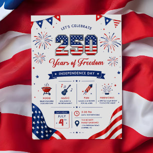 Amerikas 250-årsjubileum Patriotisk Fest Inbjudningar