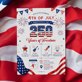 Amerikas 250-årsjubileum Patriotisk Fest Inbjudningar