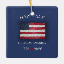 Amerikas 250-årsjubileum Patriotisk fjärde juli Julgransprydnad Keramik