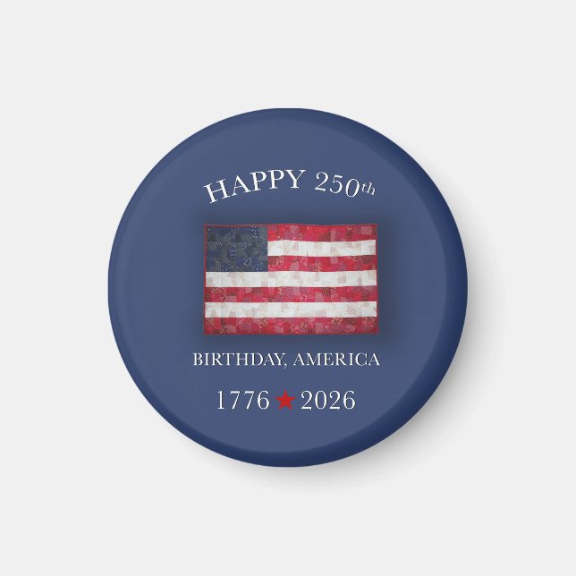 Amerikas 250-årsjubileum Patriotisk fjärde juli Magnet (Framsidan)