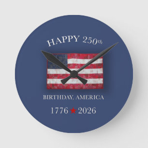 Amerikas 250-årsjubileum Patriotisk fjärde juli Rund Klocka