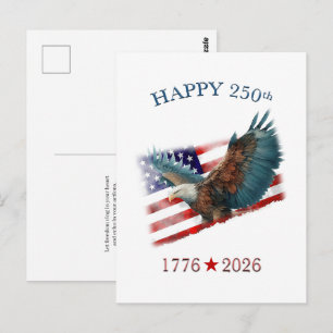 Amerikas 250-årsjubileum Patriotisk fjärde juli Vykort