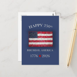 Amerikas 250-årsjubileum Patriotisk fjärde juli Vykort
