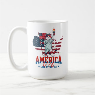 Amerikas 250-årsjubileum Patriotisk katt Kaffemugg