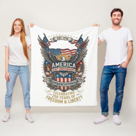 Amerikas 250-årsjubileum Patriotiska 1776 Frihet Fleecefilt