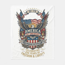 Amerikas 250-årsjubileum Patriotiska 1776 Frihet Fleecefilt