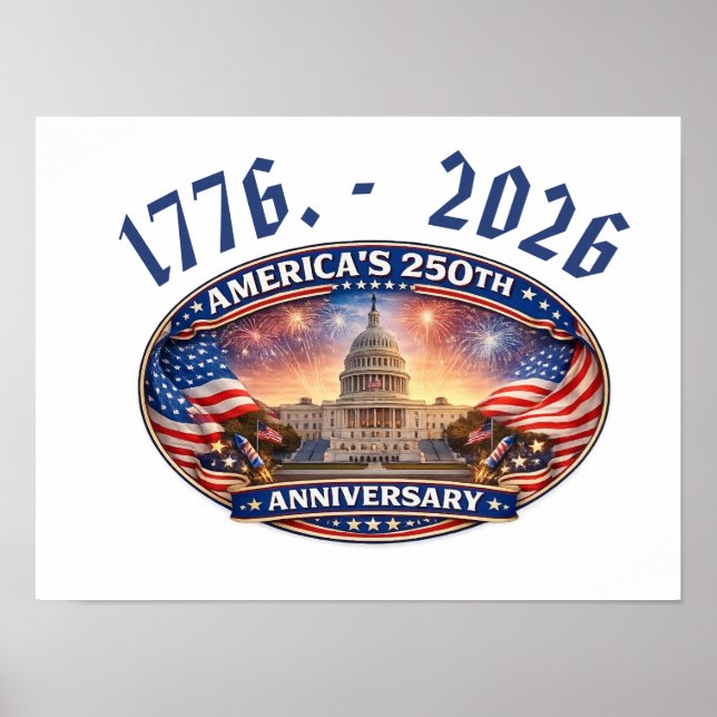 Amerikas 250-årsjubileum poster (Framsidan)