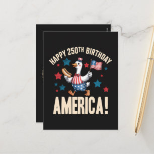 Amerikas 250-årsjubileum Rolig patriotisk gås Helg Vykort