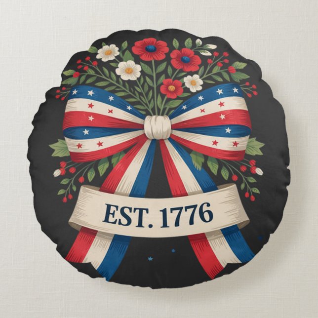 Amerikas 250-årsjubileum rund kudde (Framsidan)