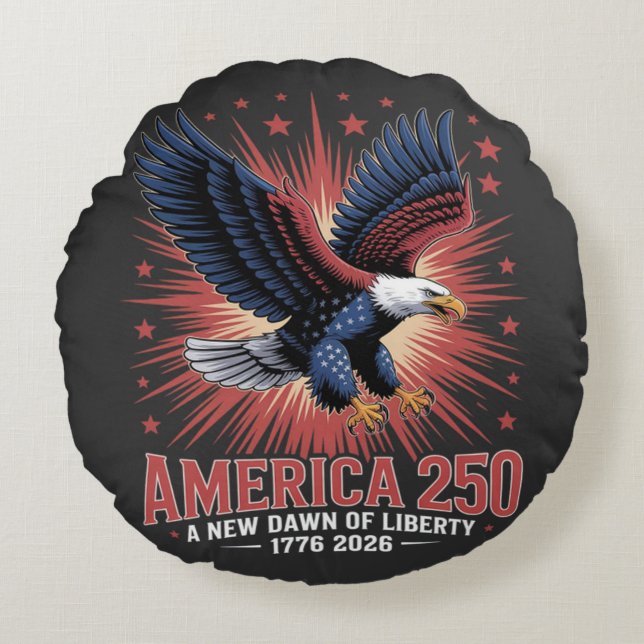 Amerikas 250-årsjubileum rund kudde (Framsidan)