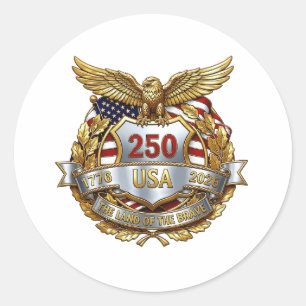 Amerikas 250-årsjubileum runt klistermärke
