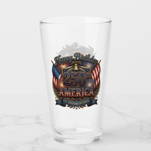 Amerikas 250-årsjubileum Semikvinsentennial Glaskopp (Framsida)