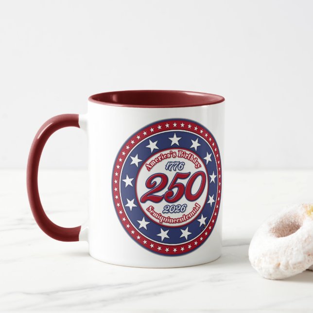 Amerikas 250-årsjubileum Semiquincentennial Mugg (Med munk)