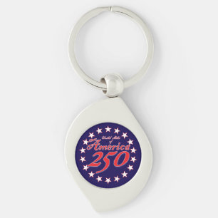 Amerikas 250-årsjubileum swirl silverfärgad nyckelring