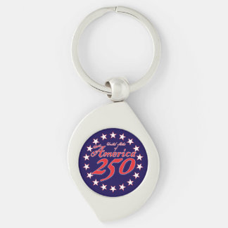 Amerikas 250-årsjubileum swirl silverfärgad nyckelring