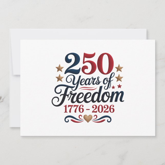 Amerikas 250-årsjubileum tack kort (Framsida)