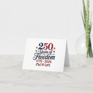 Amerikas 250-årsjubileum tack kort