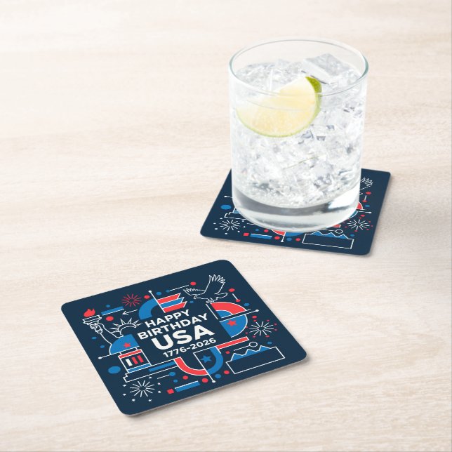 Amerikas 250-årsjubileum underlägg papper kvadrat (Insitu)