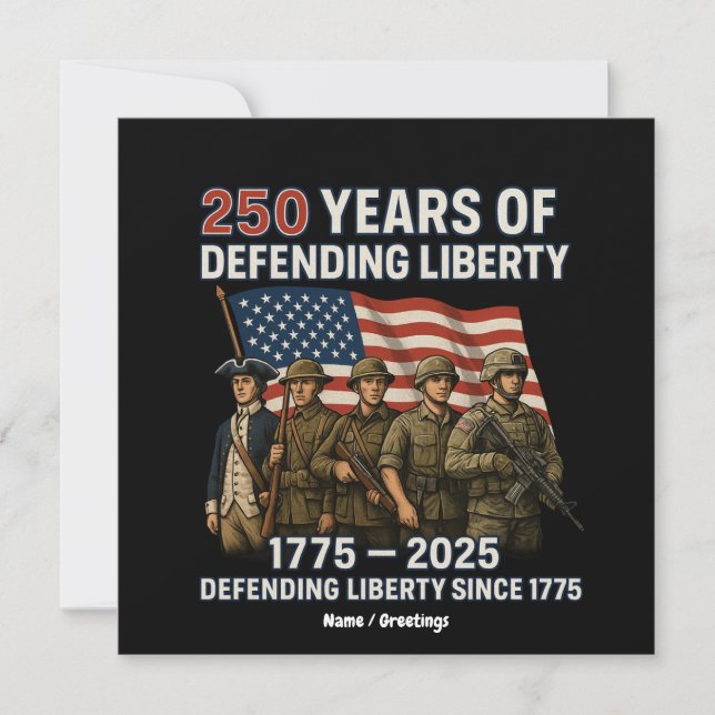 Amerikas 250-årsjubileum US Flag Militärparad  Inbjudningar (Framsida)