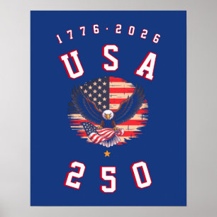 Amerikas 250-årsjubileum USA 250 1776 2026 Poster