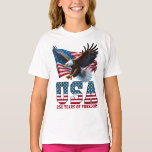 Amerikas 250-årsjubileum USA Flagga Örn Frihetsfir T Shirt