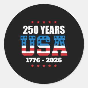 Amerikas 250-årsjubileum Usa Flagga Patriotisk 4:e Runt Klistermärke
