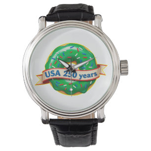 Amerikas 250-årsjubileum USA med söt donut Armbandsur