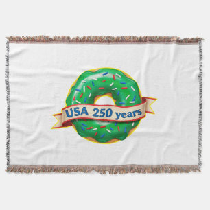 Amerikas 250-årsjubileum USA med söt donut Filt