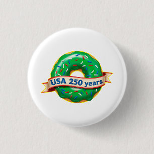 Amerikas 250-årsjubileum USA med söt donut Knapp