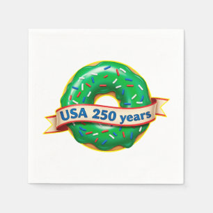 Amerikas 250-årsjubileum USA med söt donut Pappersservett