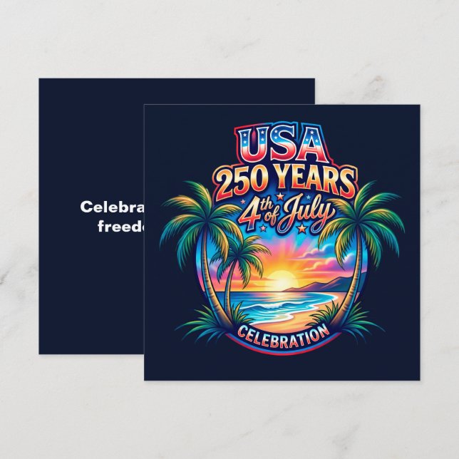 Amerikas 250-årsjubileum USA Palm Beach Julkort (Fram/baksida)