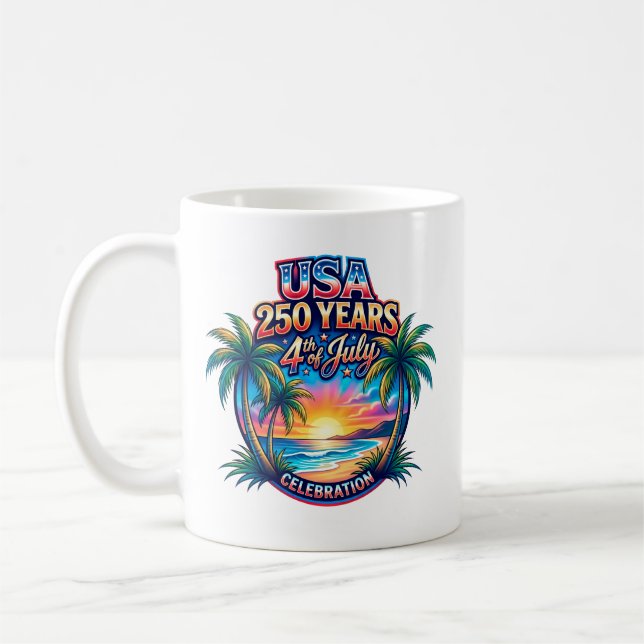 Amerikas 250-årsjubileum USA Palm Beach Kaffemugg (Vänster)