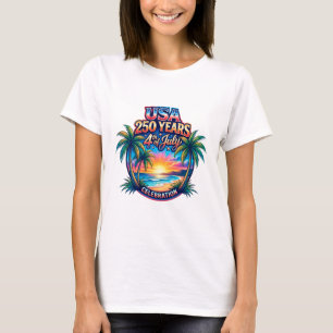 Amerikas 250-årsjubileum USA Palm Beach T Shirt