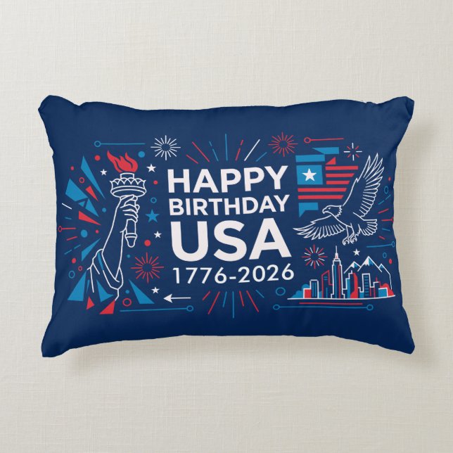 Amerikas 250-årsjubileum V2 Prydnadskudde (Framsidan)