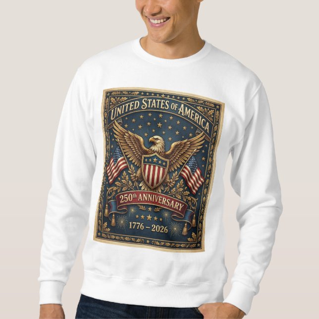 Amerikas 250-årsjubileum Version 1    Lång Ärmad Tröja (Framsida)