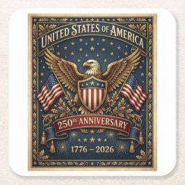 Amerikas 250-årsjubileum Version 1 Underlägg Papper Kvadrat