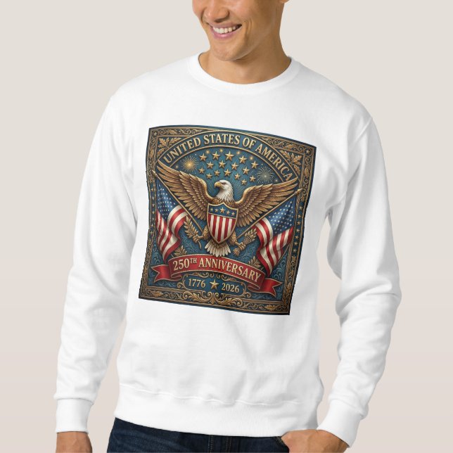 Amerikas 250-årsjubileum Version 2 Lång Ärmad Tröja (Framsida)
