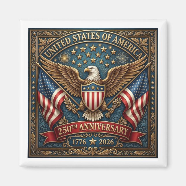 Amerikas 250-årsjubileum Version 2 Magnet (Framsidan)