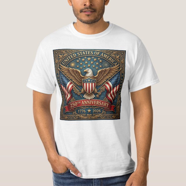 Amerikas 250-årsjubileum Version 2 T Shirt (Framsida)