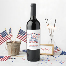 Amerikas 250-årsjubileum vinflaska etikett