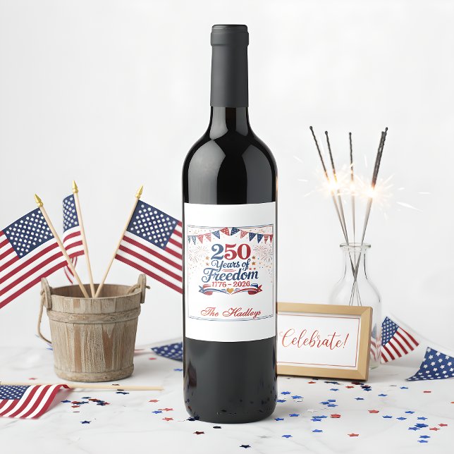 Amerikas 250-årsjubileum vinflaska etikett (Skapare uppladdad)
