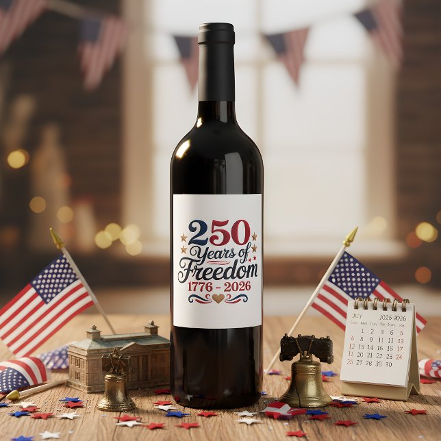 Amerikas 250-årsjubileum vinflaska etikett (Skapare uppladdad)