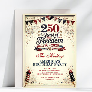 Amerikas 250-årsjubileum Vintage Inbjudningar