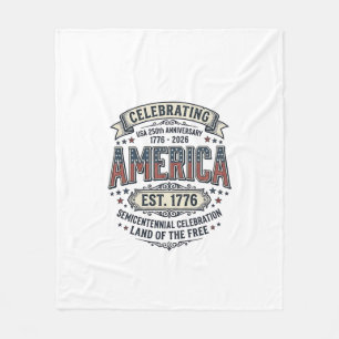Amerikas 250-årsjubileum Vintage Patriotisk Tröja Fleecefilt