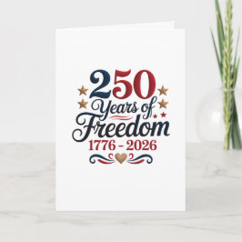 Amerikas 250-årsjubileums hälsning kort