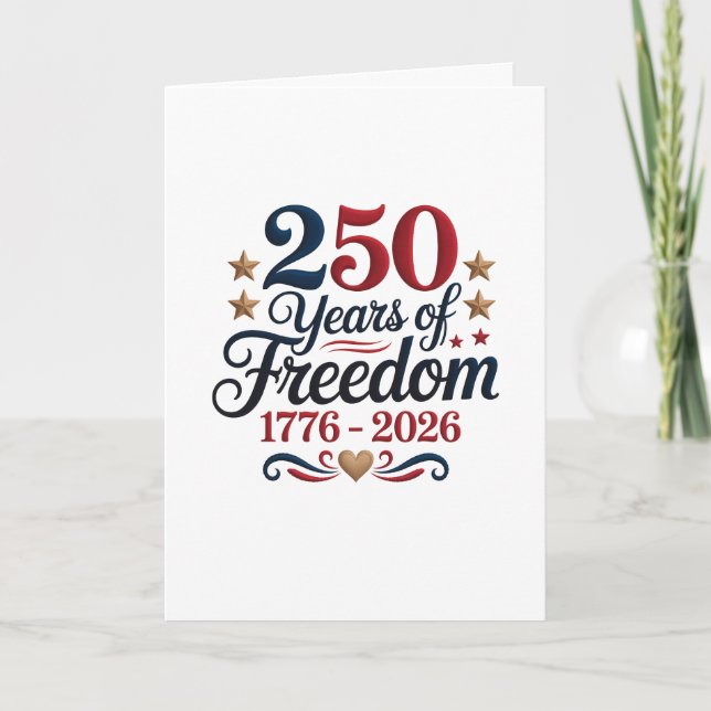 Amerikas 250-årsjubileums hälsning kort (Framsida)